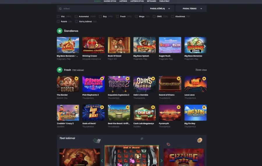 7bet kazino apÅ¾valga